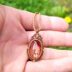 シトリンのマクラメネックレス ネックレス・ペンダント マクラメと