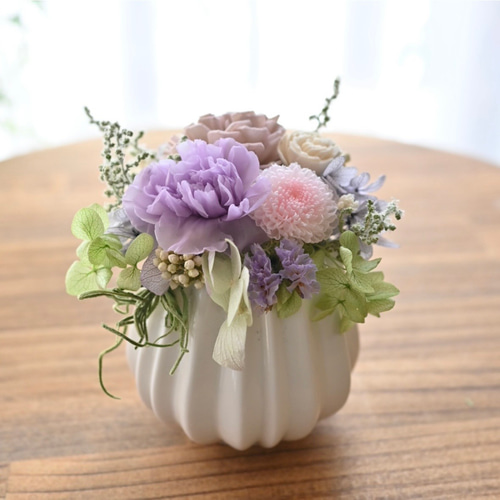 ちいさなお供え花＊藤色の仏花 プリザーブドフラワー プリザーブド