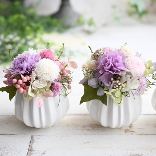 ちいさなお供え花＊藤色の仏花 プリザーブドフラワー プリザーブド