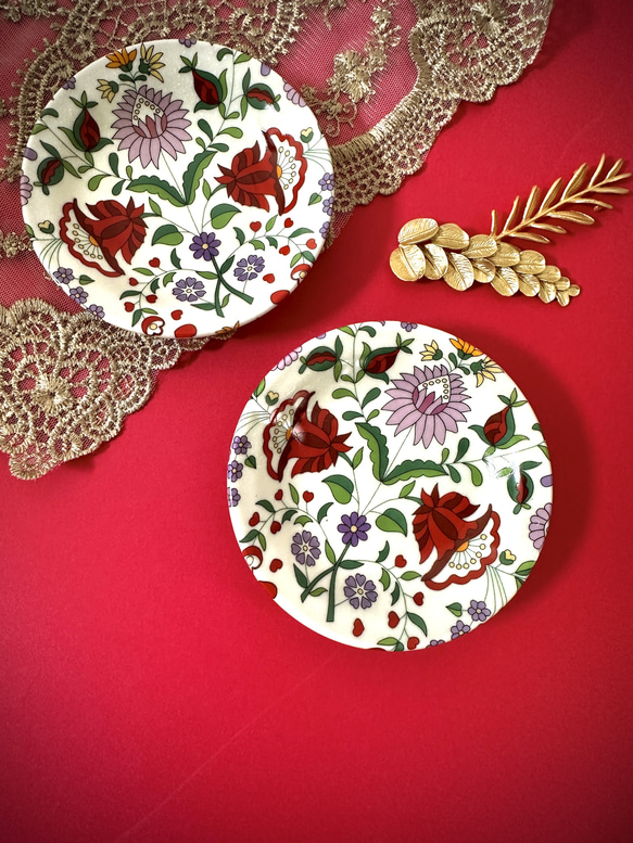 ハンガリー　カロチャ　刺繍　お皿　プレート ハンガリーカロチャ刺繍お皿プレート