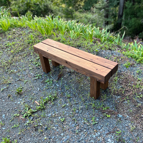 どっしり100cmフラワーガーデンベンチ｜防腐処理済 椅子 木製 無垢材