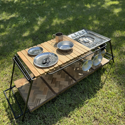 IGT対応｜組み立て式アイアンテーブル 幅86cmフラットバナーテーブル