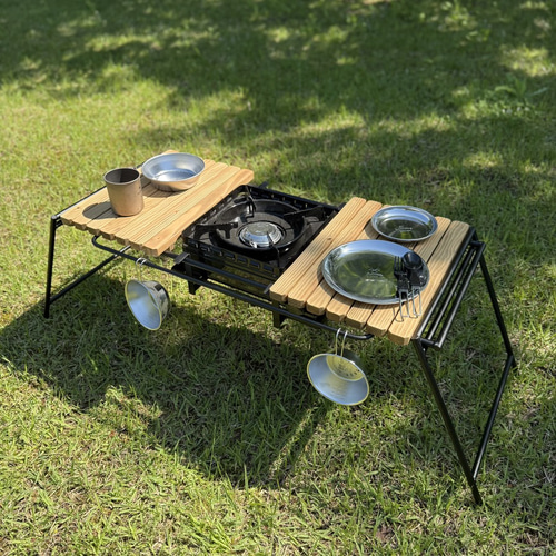 IGT対応｜組み立て式アイアンテーブル 幅86cmフラットバナーテーブル