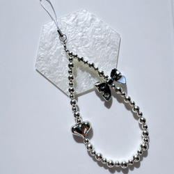 シルバービーズストラップ スマホストラップ 携帯ストラップ lilac