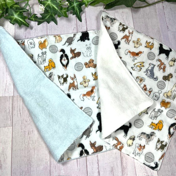 いろいろワンコのやさしいガーゼハンカチ　２枚組　23×23cm　送料込み 3枚目の画像