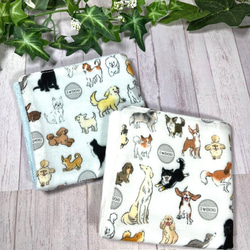 いろいろワンコのやさしいガーゼハンカチ　２枚組　23×23cm　送料込み 1枚目の画像