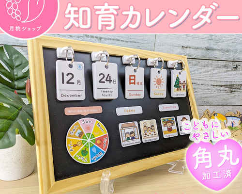 英語シンプル】前向き日めくりカレンダー 知育 視覚支援 保育