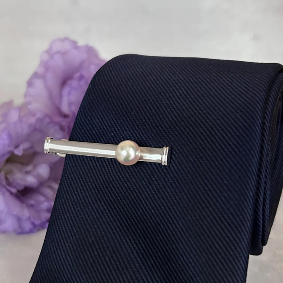 マベパール　真珠 k18wg ネクタイピン 日本製 マベパール 真珠 k18wg ネクタイピン 日本製