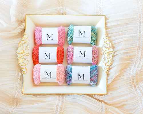 春宵桜セット 極細刺し子糸 手染め刺し子糸セット（6個入り 手