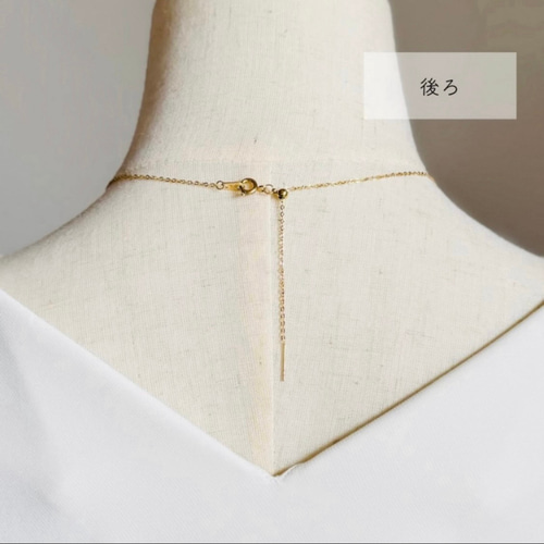 凛と咲く透明の花＊チェコガラスボタンのネックレス・60cm・長さ調整