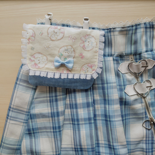 ゆめかわうさぎの移動ポケット＊女の子の通園通学に♡フリルとリボンが
