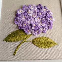 刺繡フレーム　立体刺繡　紫陽花(正方形) 3枚目の画像