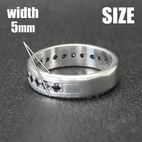 ハーフ エタニティ リング 指輪 シルバー925 オニキス 【刻印無料