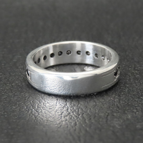 ハーフ エタニティ リング 指輪 シルバー925 オニキス 【刻印無料