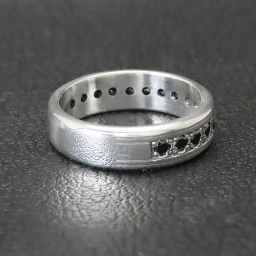 ハーフ エタニティ リング 指輪 シルバー925 オニキス 【刻印無料