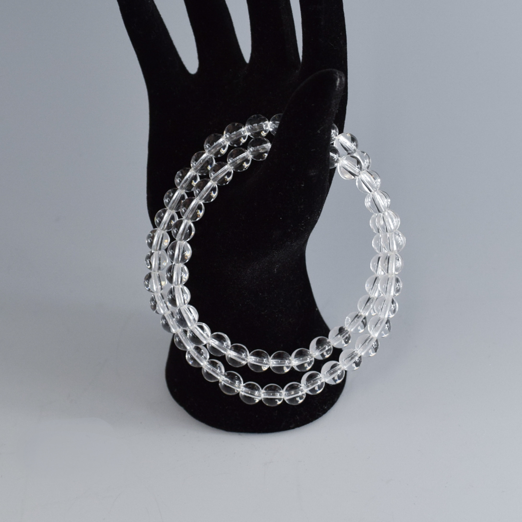 6mm 白水晶二重巻 腕輪 ブレスレット   UDA207