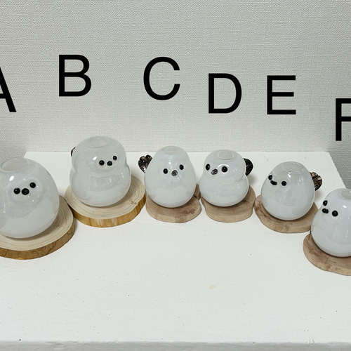 ガラス製 シマエナガの一輪挿しB 一輪挿し・花瓶・花器 norichan