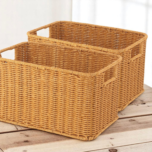 木製バスケット（持ち手付き）　Basketville 木製バスケット（持ち手付き） Basketville 木製バスケット（持ち