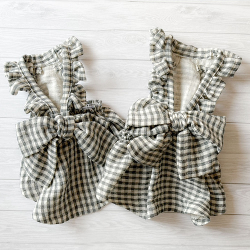 ハンドメイド　ベスト付きシャーリングワンピース　オーダー小型犬 犬服＊ シャーリングワンピース【yuwawa】 ペット服・アクセサリー