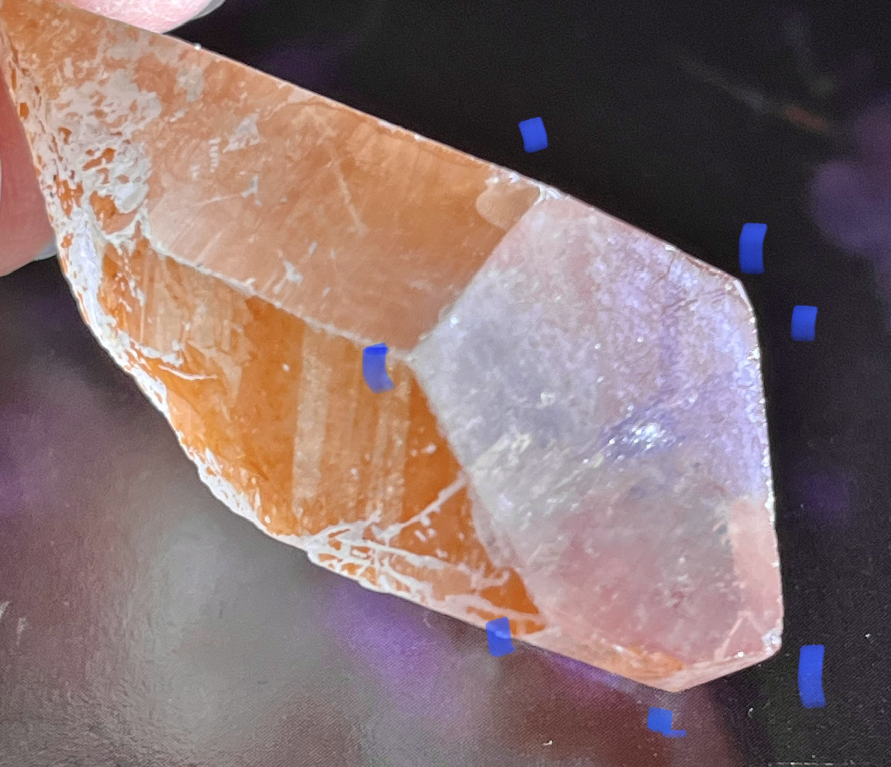 レシーバー　タンジェリンクォーツ　蜜柑水晶　原石　ポイント　ラフストーン