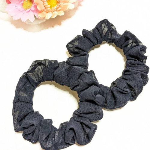 シュシュ（アームバンドにも、 20センチ（透ける紺） シュシュ mieあっ