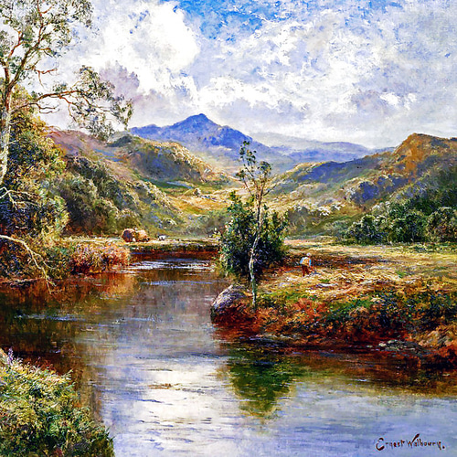 川の風景画 A4 イギリスのアート 絵画 ARTE 通販 19369757