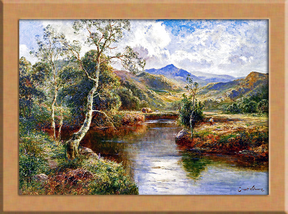 絵画　手書き油絵　川の風景　0号 絵画 手書き油絵 川の風景 0号 （川の絵オリジナル油川風景夏の