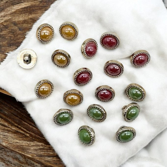 ボタンパーツ  レトロ調 足つきボタン  同タイプ6個 ハンドメイド 手芸 材料 ヘアアクセサリー pt-2808 1枚目の画像