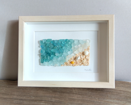 シーグラスアート〈海〉シーグラス雑貨 アート インテリア 置物