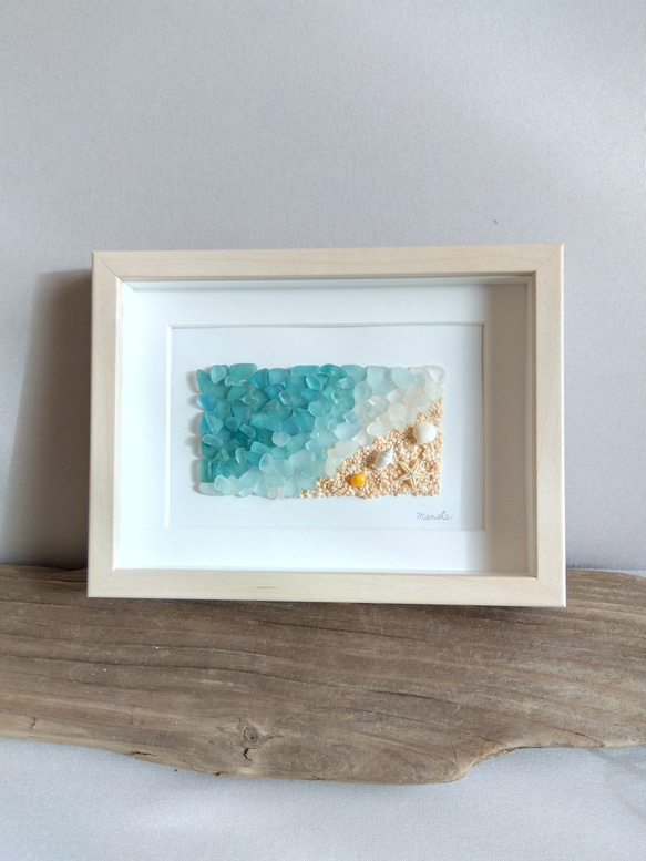 シーグラスアート〈海〉シーグラス雑貨 アート インテリア 置物