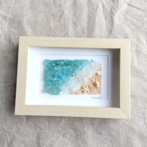 シーグラスアート〈海〉シーグラス雑貨 アート インテリア 置物