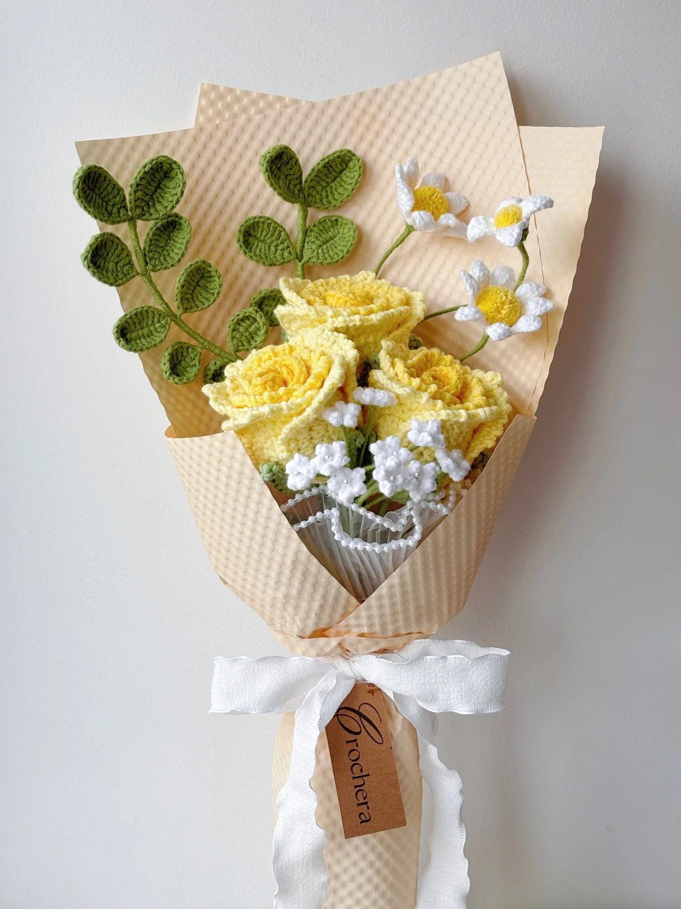 日本国内送料無料｜手編みロゼルローズ花束｜母の日・誕生日・卒業・愛する人・お部屋の彩りに