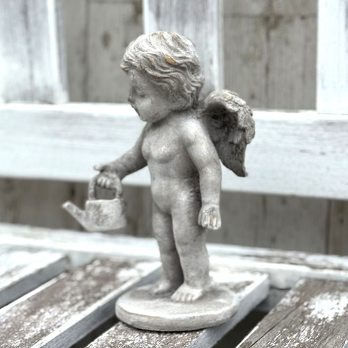 天使 エンジェル オブジェ 水やり 置物 ガーデニング インテリア 雑貨