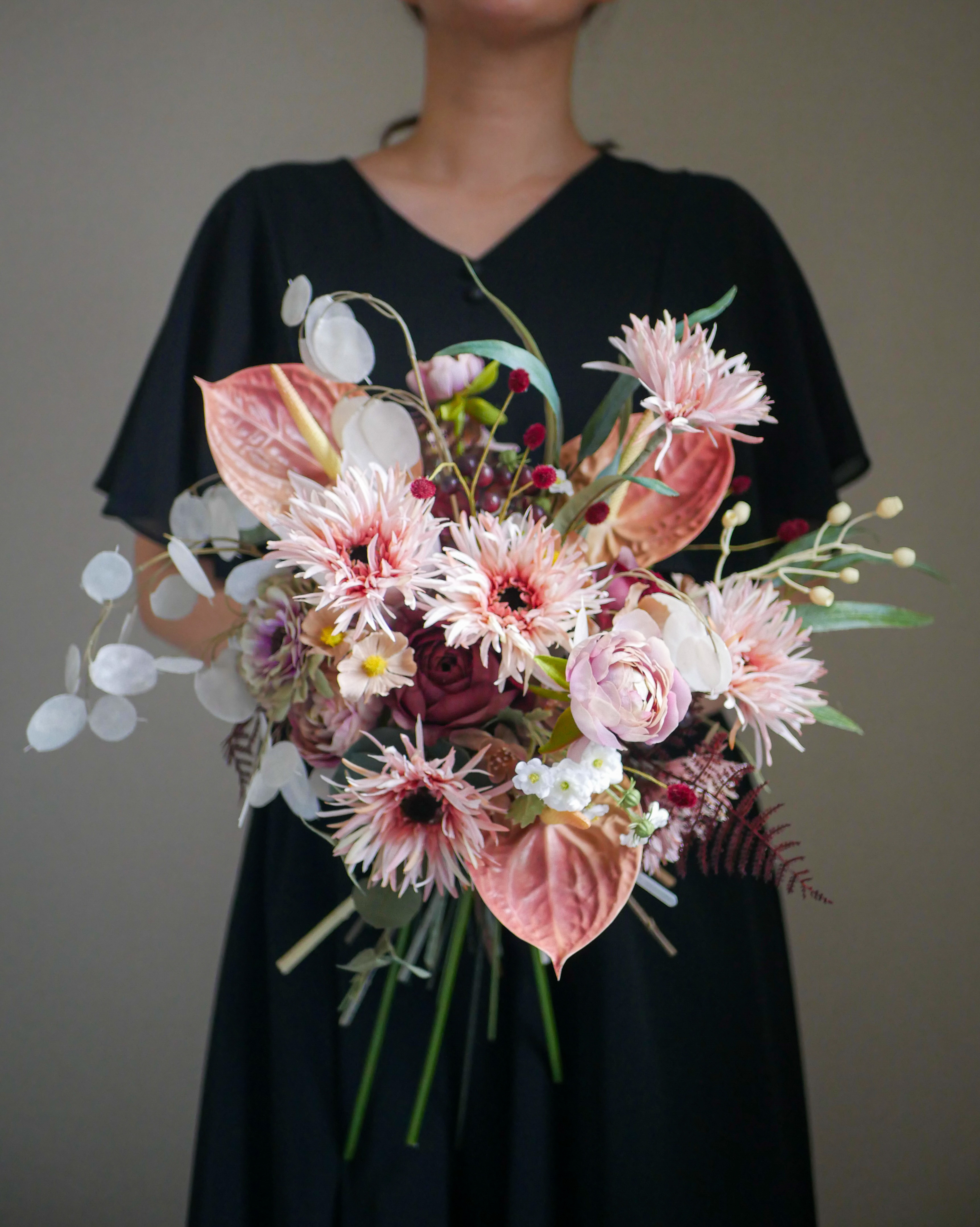 ウェディングブーケ　秋ブーケ　冬ブーケ　韓国ブーケ　造花ブーケ　アーティフィシャルフラワー