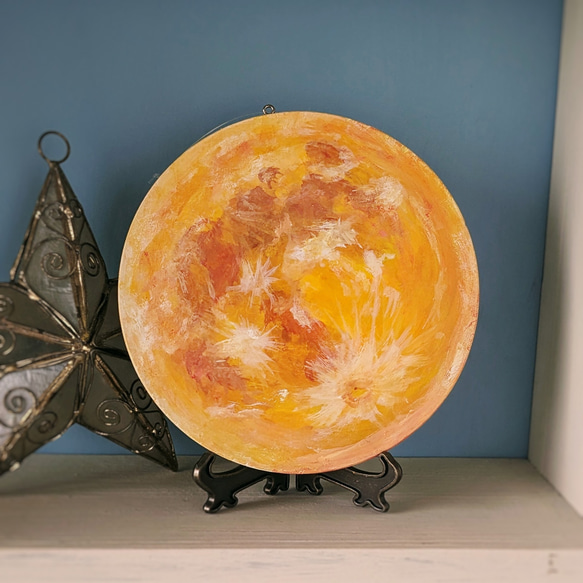 満月の絵】アクリル画 一点物 イラスト お月様 フルムーン 絵画 原画