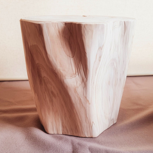 天然アロマ 東濃ひのきフリル 切株スツール・テーブル・特大