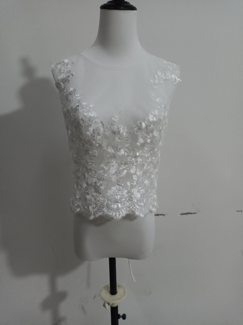 ボレロ 美しい花レース ノースリーブ 編み上げ 背中見せ エレガント 結婚式/披露宴