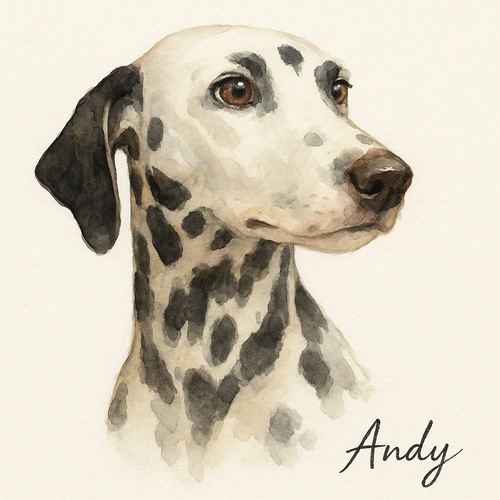 うちの子似顔絵｜水彩風ポートレート（AI生成） イラスト ふわふわん