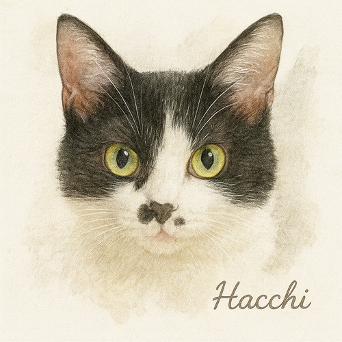 うちの子似顔絵｜水彩風ポートレート（AI生成） イラスト ふわふわん