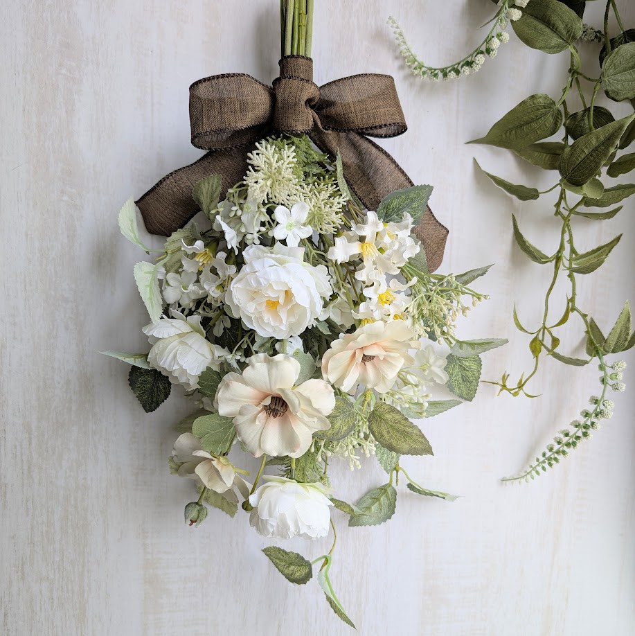 【SALE】ホワイトグリーンのスワッグ　B-140