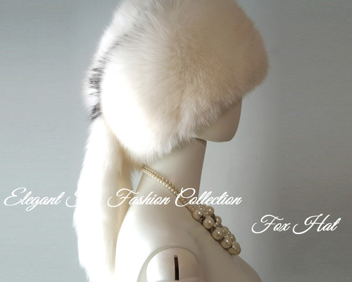 冬の街を彩る☆パリジェンヌのような優雅な帽子 フォックスファー毛皮