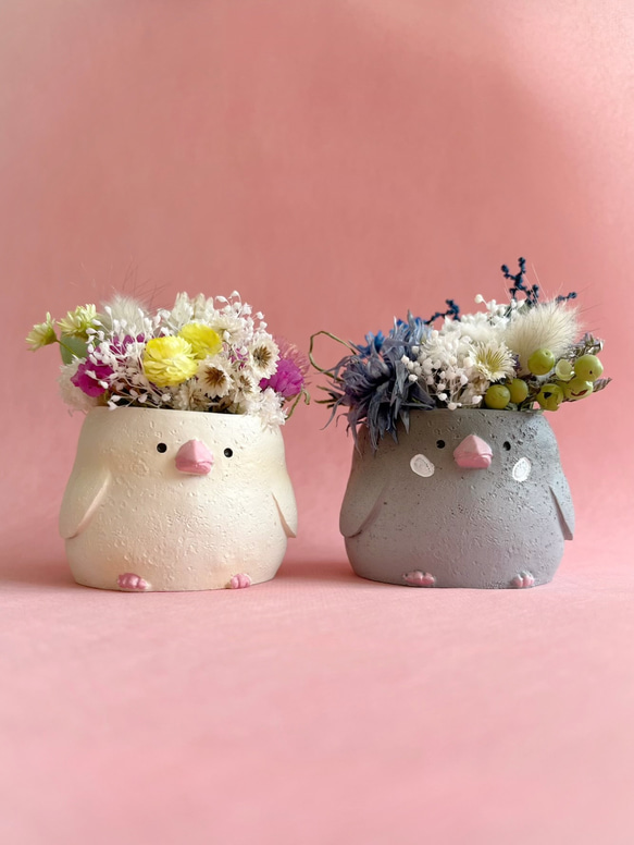 お花満開！文鳥さん ドライフラワー トゥシェール 通販 19371267