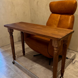 ろくろ足ひのき天板100cm奥行約55cm　ネイルデスク　ネイルテーブル　ダイニングテーブル　ネイリストデスク 4枚目の画像