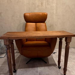 ろくろ足ひのき天板100cm奥行約55cm　ネイルデスク　ネイルテーブル　ダイニングテーブル　ネイリストデスク 1枚目の画像