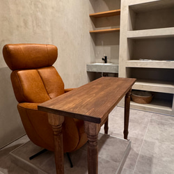 ろくろ足ひのき天板100cm奥行約55cm　ネイルデスク　ネイルテーブル　ダイニングテーブル　ネイリストデスク 3枚目の画像