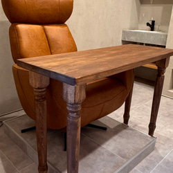 ろくろ足ひのき天板100cm奥行約55cm　ネイルデスク　ネイルテーブル　ダイニングテーブル　ネイリストデスク 6枚目の画像