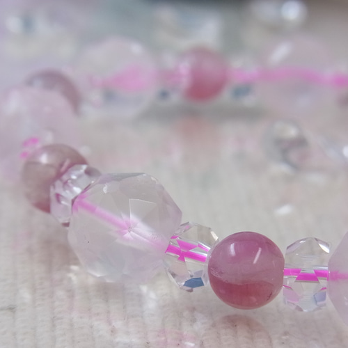 宝石質ローズクォーツ ピンクトルマリンシリカ キラキラ＆ 夢可愛い 恋