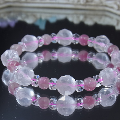 宝石質ローズクォーツ ピンクトルマリンシリカ キラキラ＆ 夢可愛い 恋