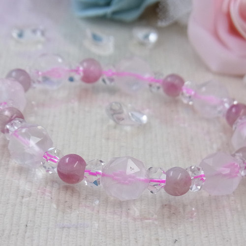 宝石質ローズクォーツ ピンクトルマリンシリカ キラキラ＆ 夢可愛い 恋