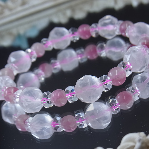 宝石質ローズクォーツ ピンクトルマリンシリカ キラキラ＆ 夢可愛い 恋